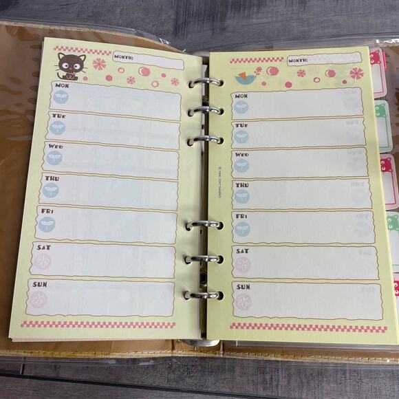 NOS Vintage SANRIO CHOCOCAT 1996 Undated Planner Tan Pink Address Book Organizer - Picture 6 of 14